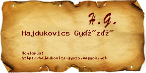 Hajdukovics Győző névjegykártya